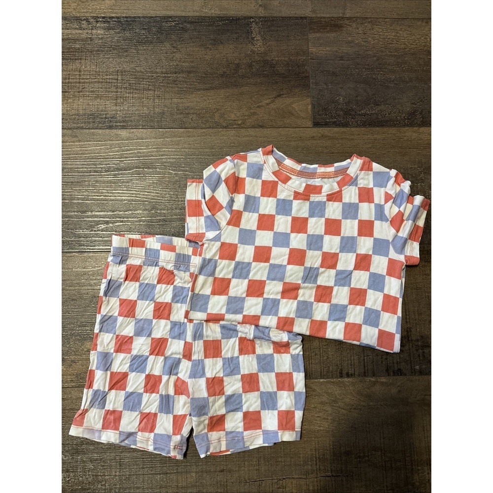 Dreamy Zzz Bamboo Pajamas Pj's 7/8 Checkered Short Set